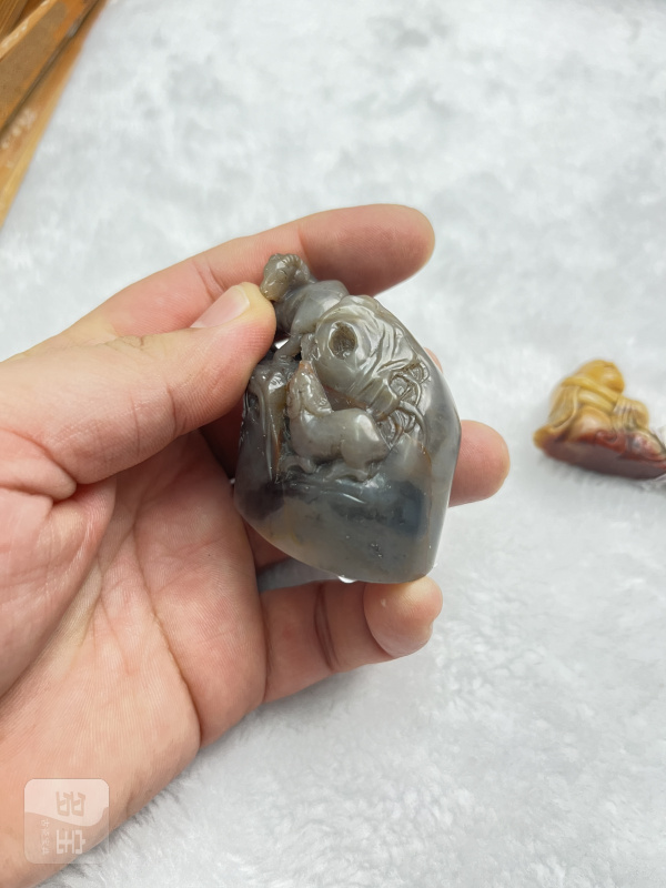 罗汉、动物钮石印章一组 - 图4